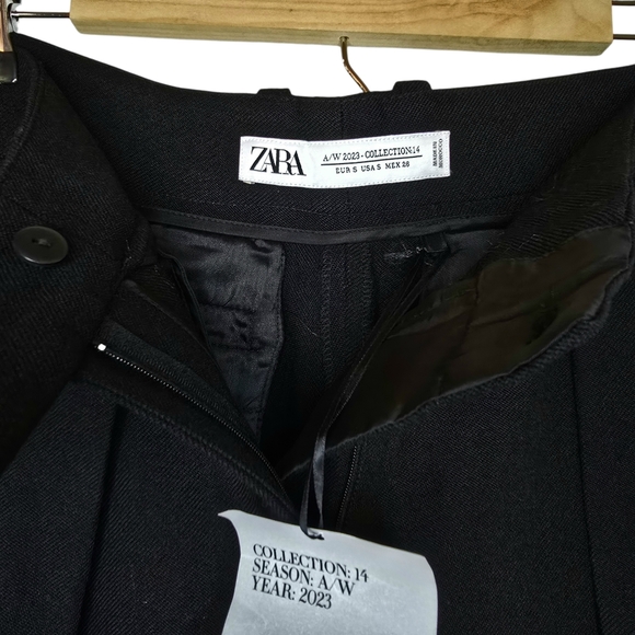 Zara Limited Edition Sateen Hem Wool Pants - Picture 7 of 11